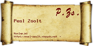 Pesl Zsolt névjegykártya